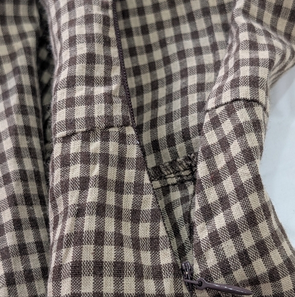 BNWT / XS / Rihoas / Brown Plaid Lapel Pleated Mini Dress - Picture 3 of 4